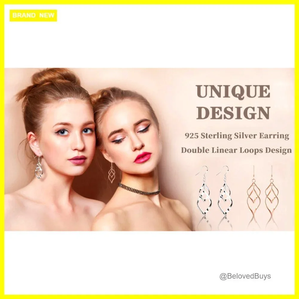 Sterling Silver 14k Gold Plated Double Linear Drop Dangle Earrings